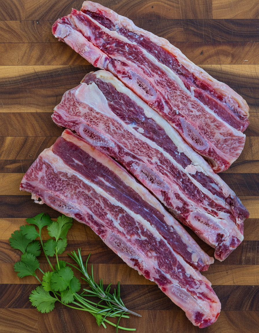 Grass Fed Beef Flanken Short Ribs Approx 1lb pack